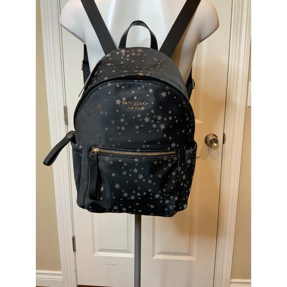 Kate Spade Black Chelsea The Little Better Scattered Stars Medium Backpack - Picture 2 of 9